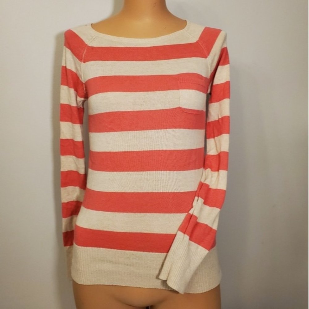 Papaya Striped Sweater